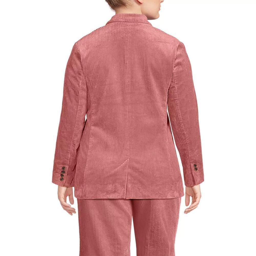 Lands' End Wide Wale Corduroy Blazer in "Dusty Brick" Pink Plus Size 2X - Picture 3 of 12
